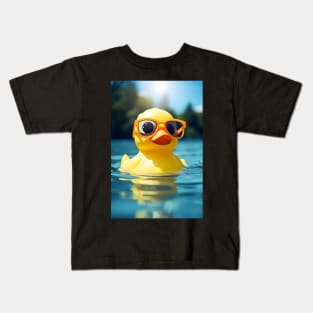 Cute Rubber Duck Wearing Glasses Kids T-Shirt